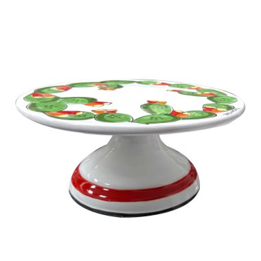 Sicilian handmade Ceramic flat cake stand Prickly Pear de simone pottery Sicilian handmade Ceramic flat cake stand Prickly Pear de simone pottery